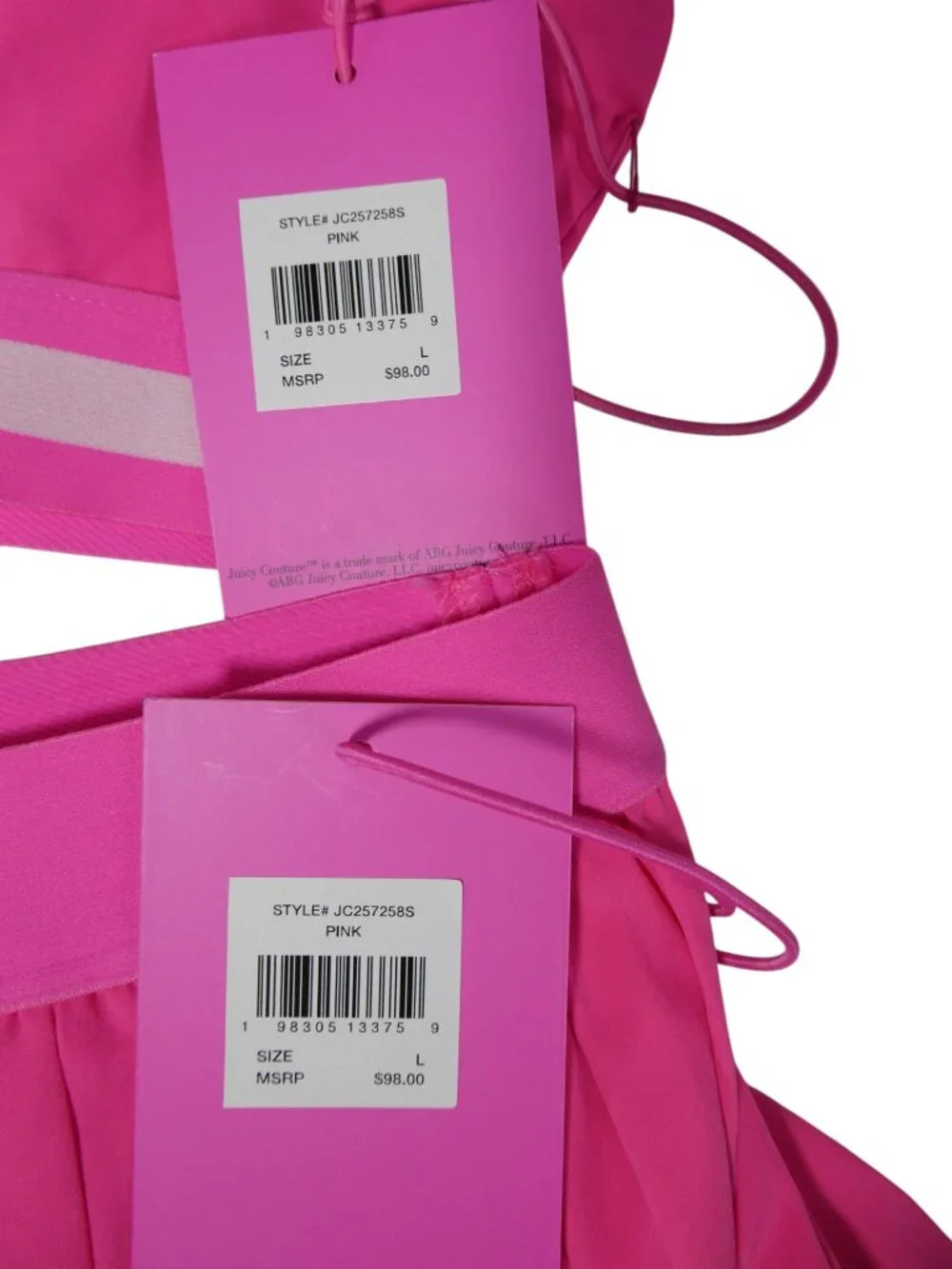 Juicy Couture‎ Pink Tennis Set Top & Skirt Two Piece JC257258S Size Large
